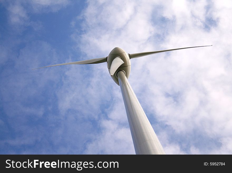 A wind energy generator tower. A wind energy generator tower.