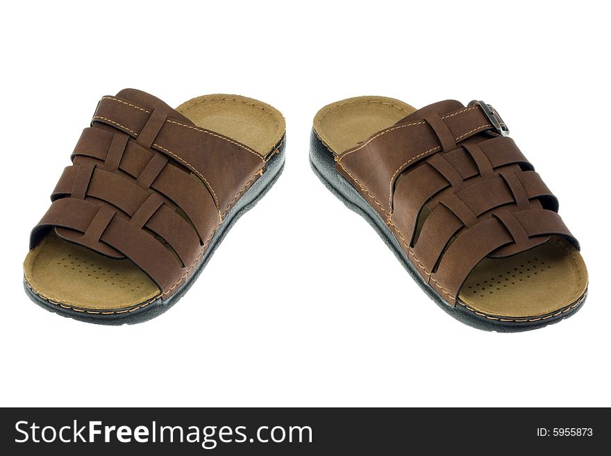 Beach sandals on a white background. Beach sandals on a white background.