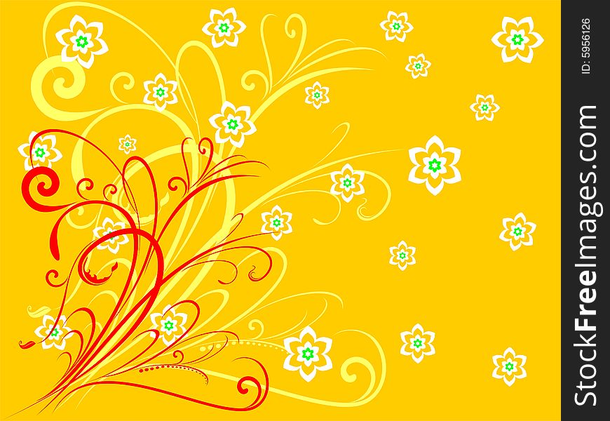 Abstract flower background with little flower, vector illustration