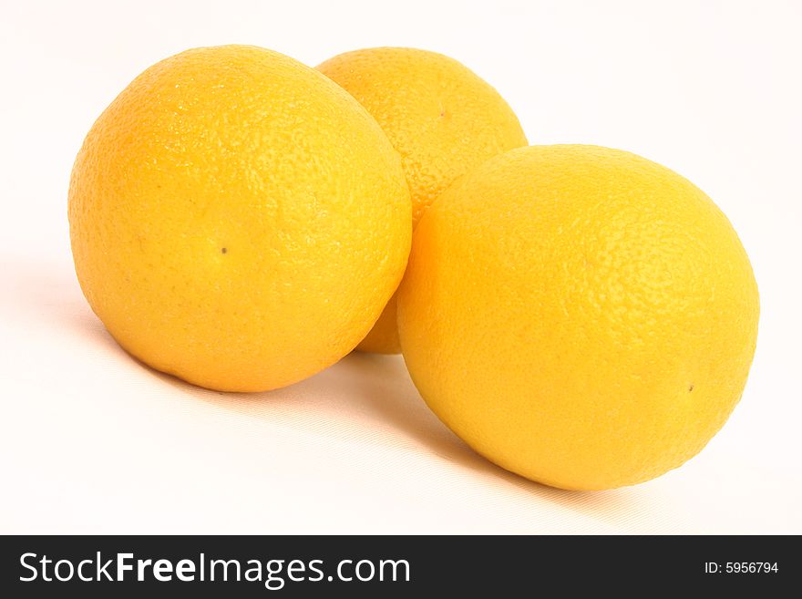 3 nice oranges on a white background