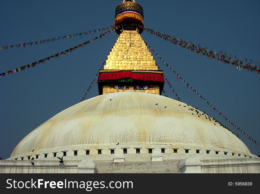 Bodhnath Stupa in Kathmandu, Nepal. It is the biggest stupa in Nepal and one of the biggest and most sacred in the world. A must visit for every buddhist. Bodhnath Stupa in Kathmandu, Nepal. It is the biggest stupa in Nepal and one of the biggest and most sacred in the world. A must visit for every buddhist.