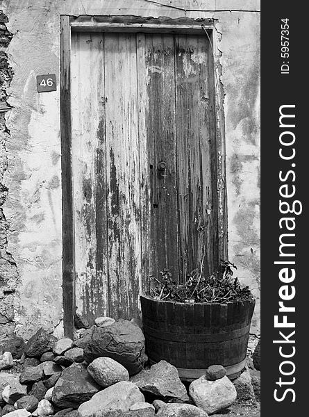 Old traditional Cyprus door in black and white. Old traditional Cyprus door in black and white