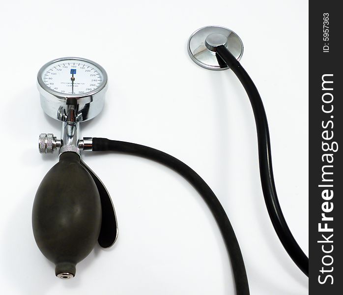 Real cardiological test with stethoscope