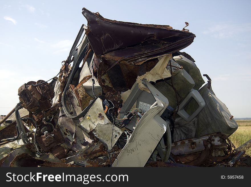 Pile Of Scrap Car In Car Breakers Yard,