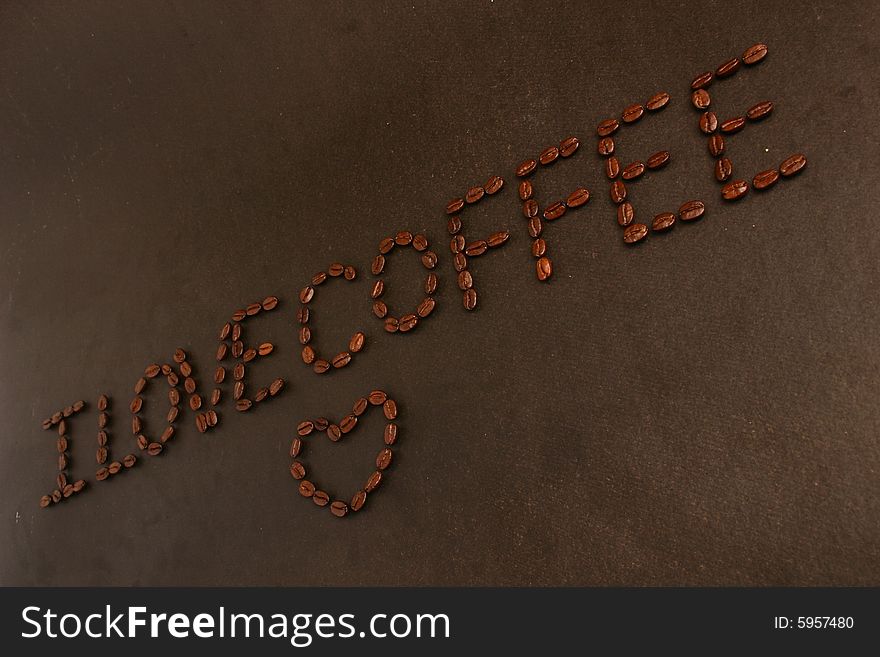 A word from a coffee beans