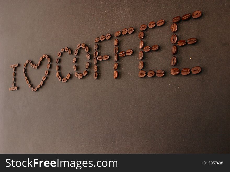 A word from a coffee beans