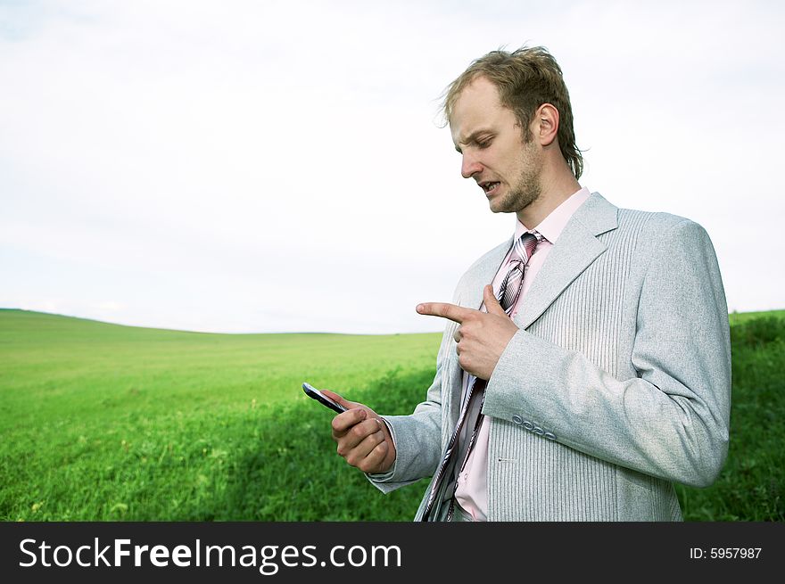 Businessman with cellphone