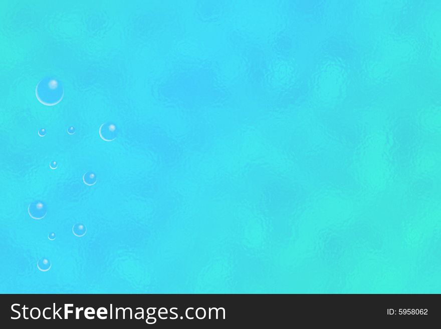 The blue water background with bubbles, is executed in Photoshop