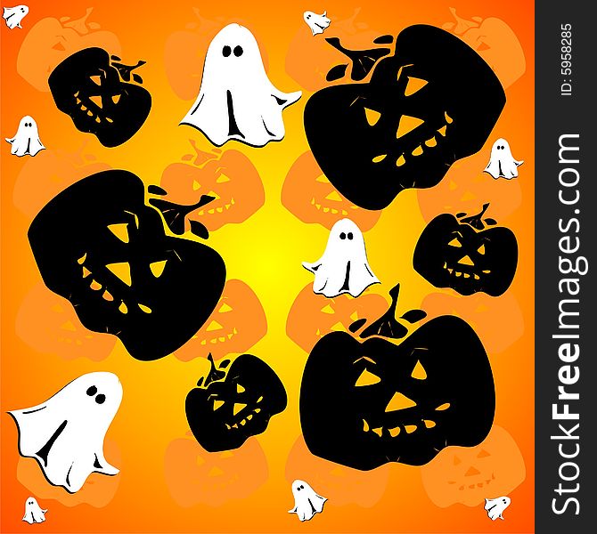 Colorful halloween seamless funky pattern with pumkin and gost for your design. JPG vers. in my port. Colorful halloween seamless funky pattern with pumkin and gost for your design. JPG vers. in my port