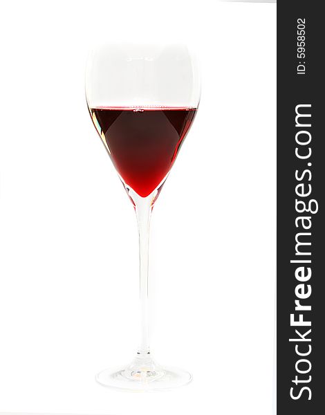 Beautiful glass with red wine. isolated on a white background