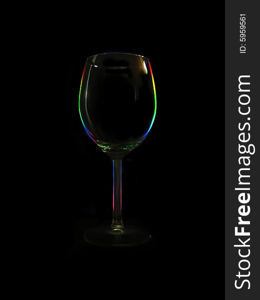 Glass in the dark, crystal, reflection, elegance, wineglass, color, silhouette