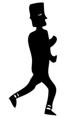 Man Running Silhouette Stock Photo