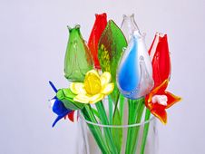 Crystal Flowers Clear Vase Top Royalty Free Stock Photography Crystal Flowers Clear Vase Top Royalty Free Stock Photography