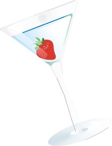 Drink With A Strawberry Royalty Free Stock Photo