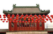 Red Lanterns And Building Stock Photo