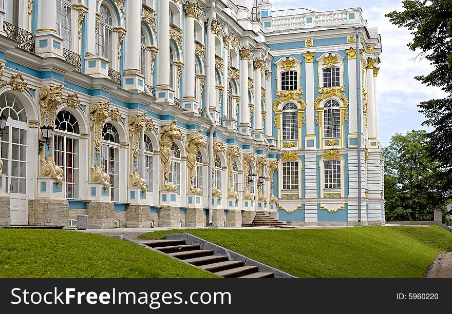 Fragment of tsar palace in Pushkin near St.Petersburg. Fragment of tsar palace in Pushkin near St.Petersburg