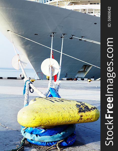 An image of  big cruise ship at pier. An image of  big cruise ship at pier