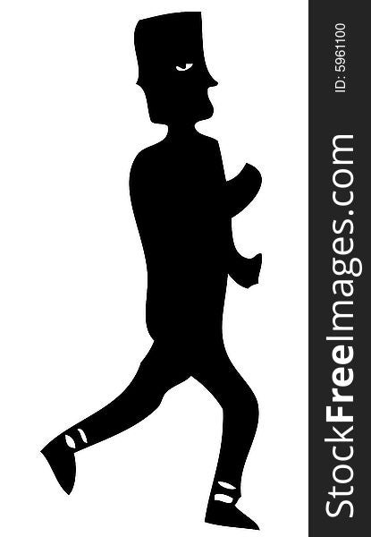 A silhouette of a man running. Fully scalable vector illustration. A silhouette of a man running. Fully scalable vector illustration.