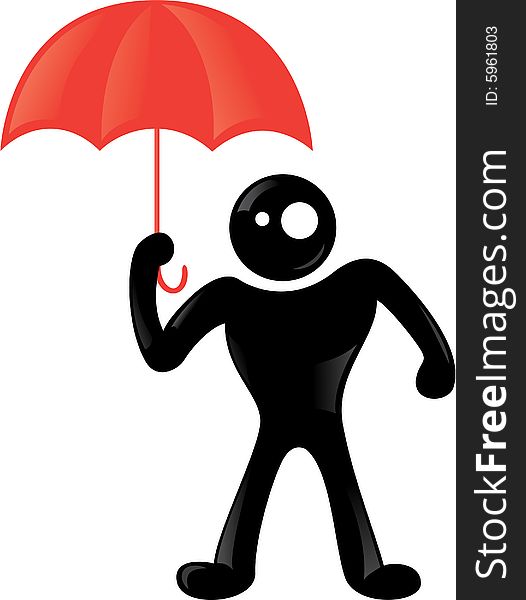 Rainy Black Man Icon