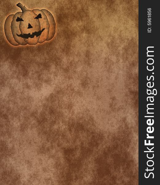 Halloween Parchment with jack o lantern classic pumpkin. Halloween Parchment with jack o lantern classic pumpkin