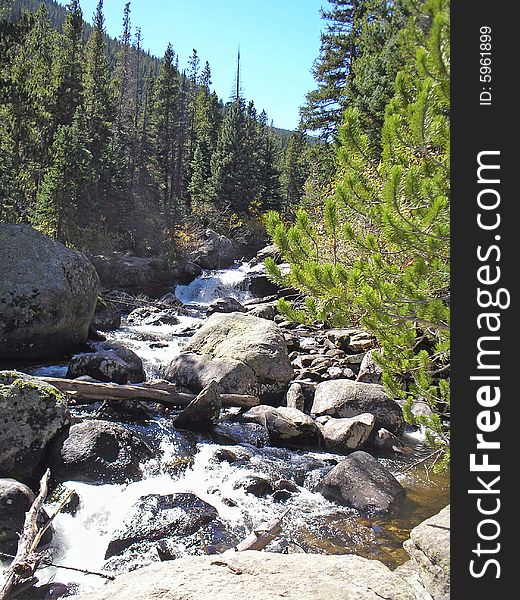 A rushing stream within Rocky Mountain National Park. A rushing stream within Rocky Mountain National Park.