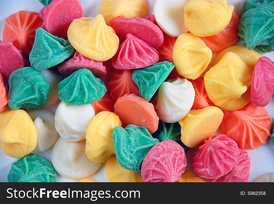 Colourful candy party mix in close up. Colourful candy party mix in close up