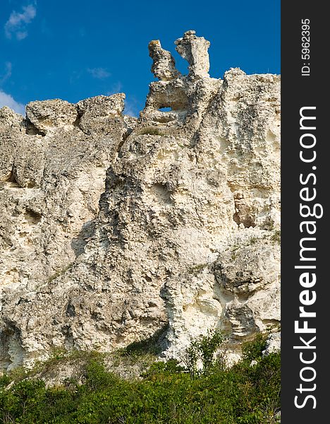 Sandstone cliffs at the sea coast, Crimea