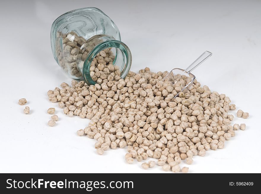 Bulk Chick Peas In A Glass Container
