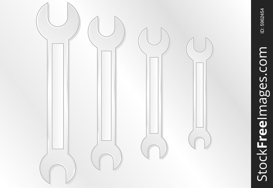 Steel wrench kit vector illustration.