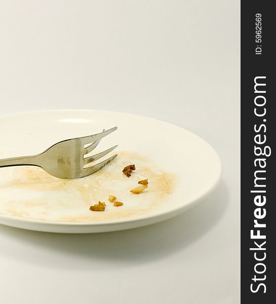 Delicious meal damage fork. Idea for restaurant