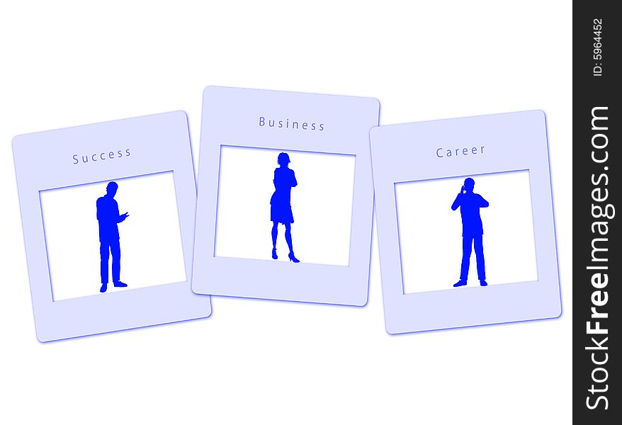 Business figures silhouette in the frame. Business figures silhouette in the frame