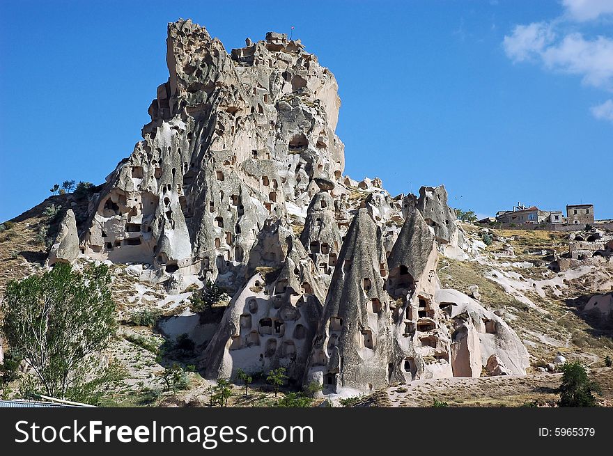 Volcanic city near Goreme in Cappadocia, Turkey. Volcanic city near Goreme in Cappadocia, Turkey