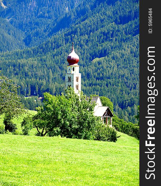 A pretty shot of S.Valentino church in Sud Tyrol