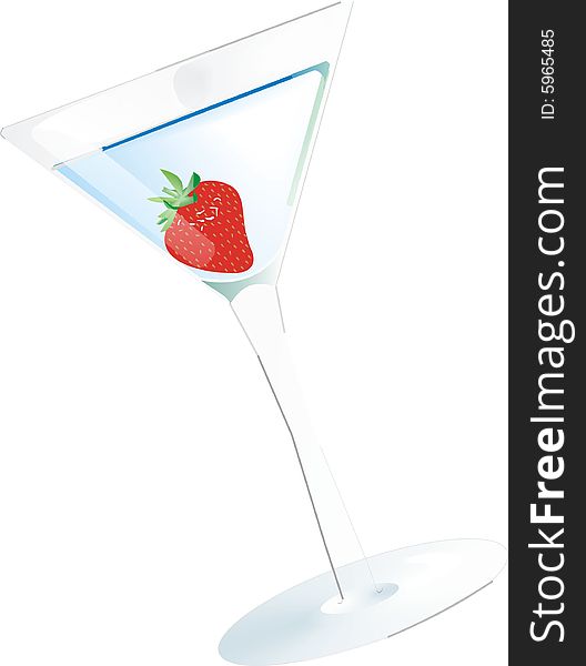 Fresh drink arranged with a strawberry. Fresh drink arranged with a strawberry