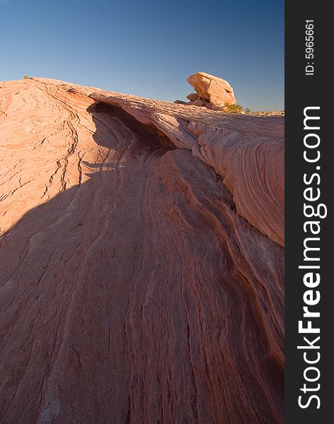 Wavelike red rock formation in Valley of Fire