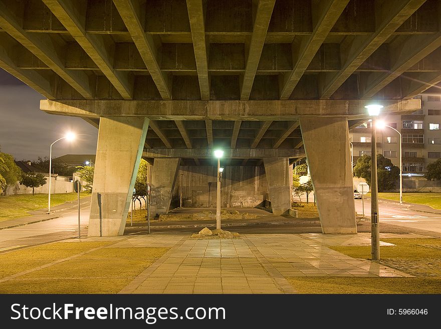 Highway overpass at night - landscape exterior