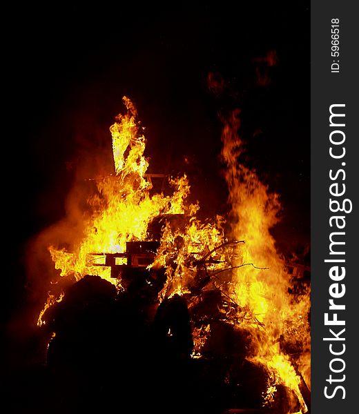 Fire photo on holiday fire witch in czech republic