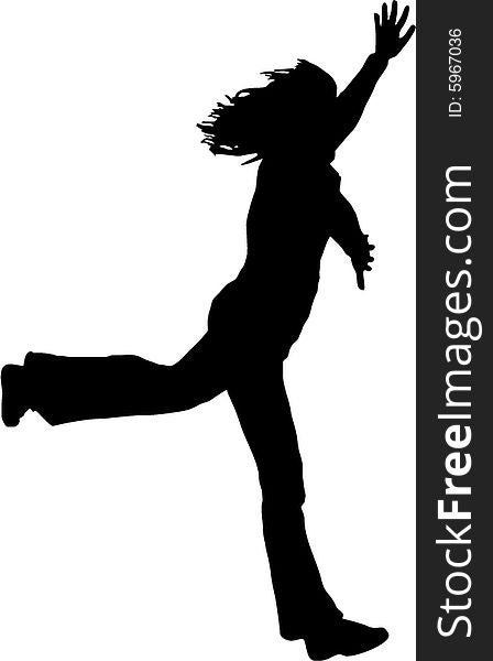 Illustration of a girl jumping