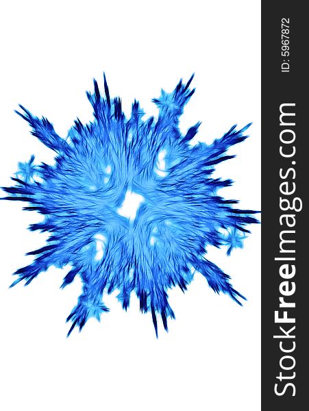 Fractal snowflake on white background