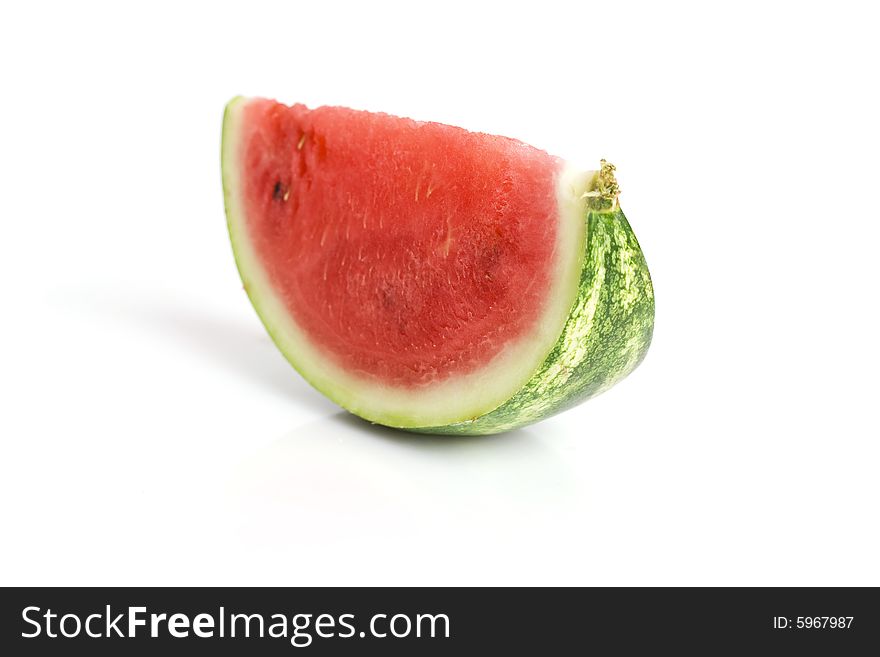 Slice of watermelon isolated on white