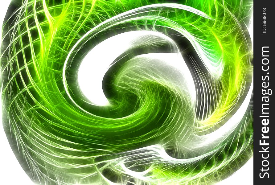 Green glowing fractal illustration of collection