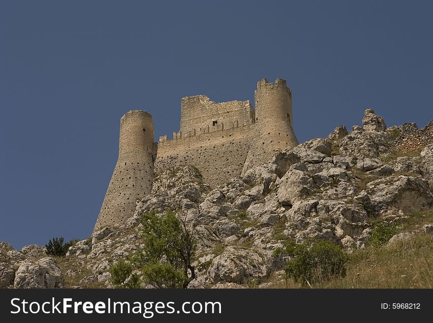 View of the Rocca di Calascio. View of the Rocca di Calascio