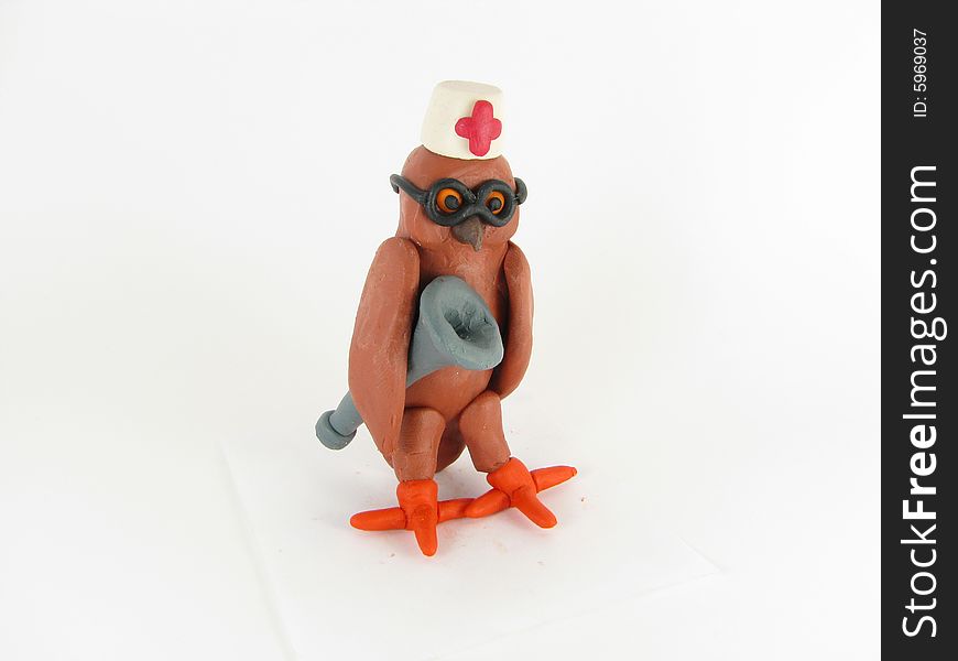 Owl-doctor with a stethoscope