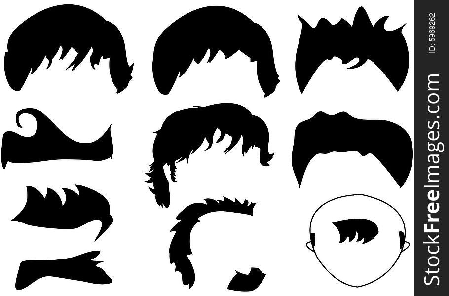 10 haircuts, isolatd with eps format