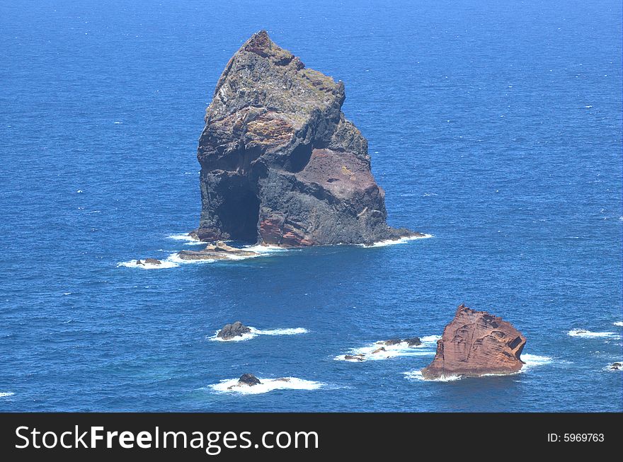Rock in the middle of the Atlantic Ocean. Rock in the middle of the Atlantic Ocean