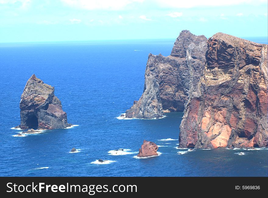 Cape San Lorenzo located east of the island of Madeira. Cape San Lorenzo located east of the island of Madeira.