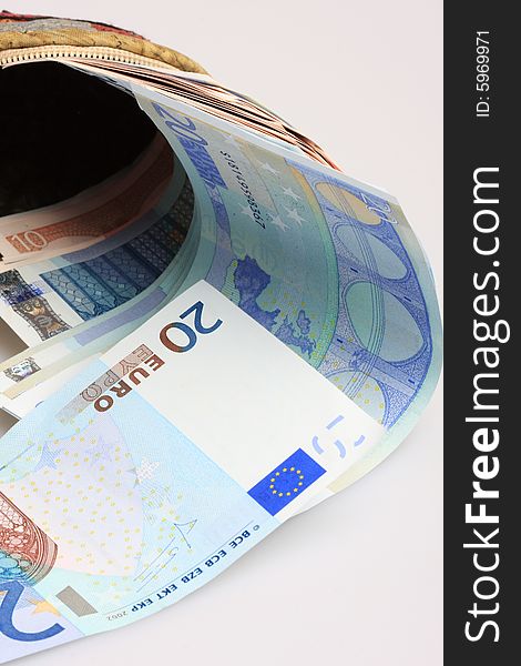 European money in wallet