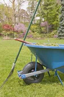 Wheelbarrow And Rake Stock Photos Wheelbarrow And Rake Stock Photos