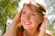 Girl Listening To The Music Stock Photos Girl Listening To The Music Stock Photos