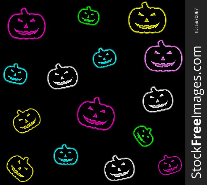 Neon light halloween tile. May also be considered as seamless. Neon light halloween tile. May also be considered as seamless